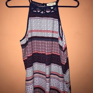Red blue and white tank top